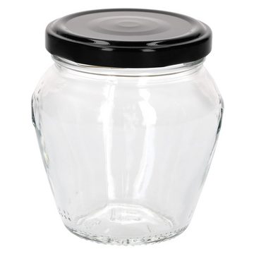 MamboCat Vorratsglas 75er Set Marmeladenglas Vaso Orcio 212ml + To63 Deckel Schwarz, Glas