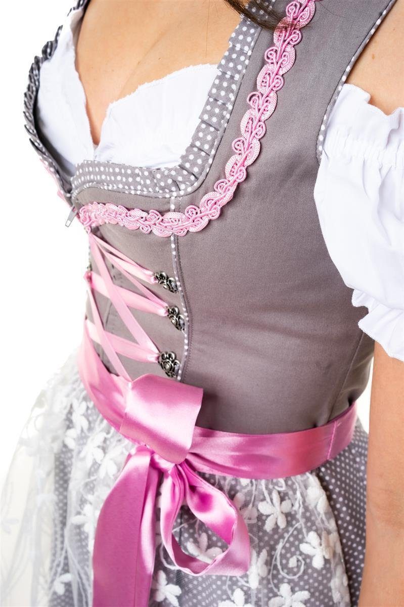 Trachtl Dirndl DIRNDL TRACHTENKLEID DAMEN SARAH GRAU 3.TLG 44