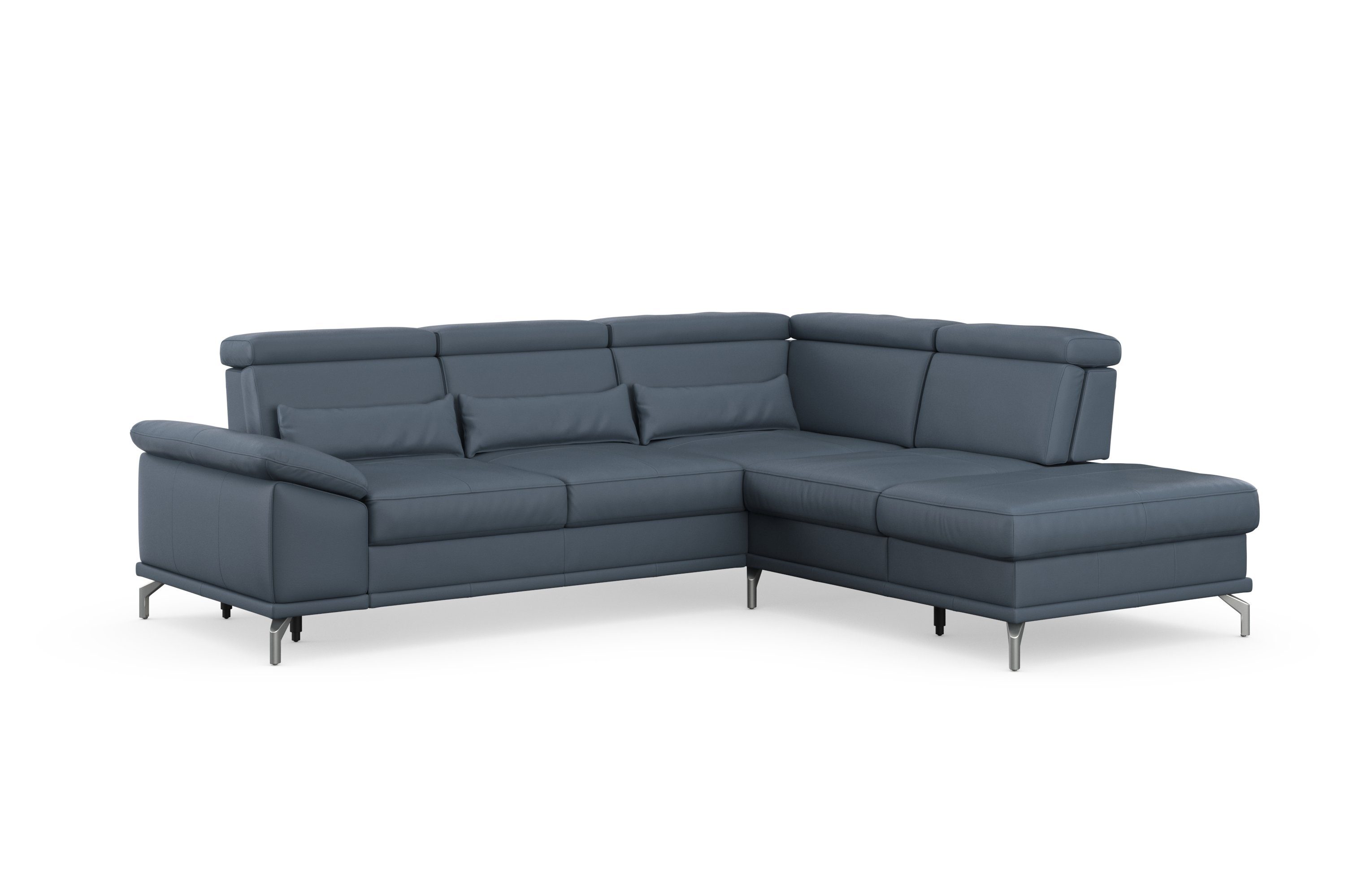 sit&more Ecksofa Cabrio L-Form, B: 274 cm, mit Sitztiefen-, Arm- & Kopfteilverstellung, 3 Nierenkissen, Federkern, optional Bettfunktion und Stauraum