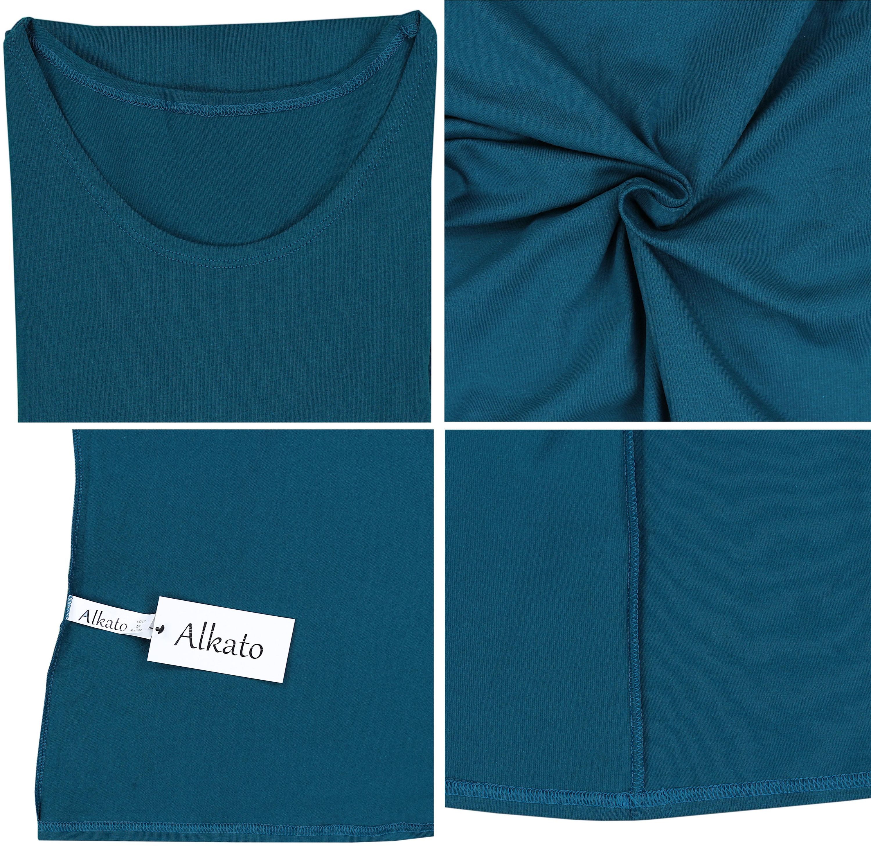 Alkato Longshirt Alkato Damen Shirt 3/4 Arm mit Rundhals