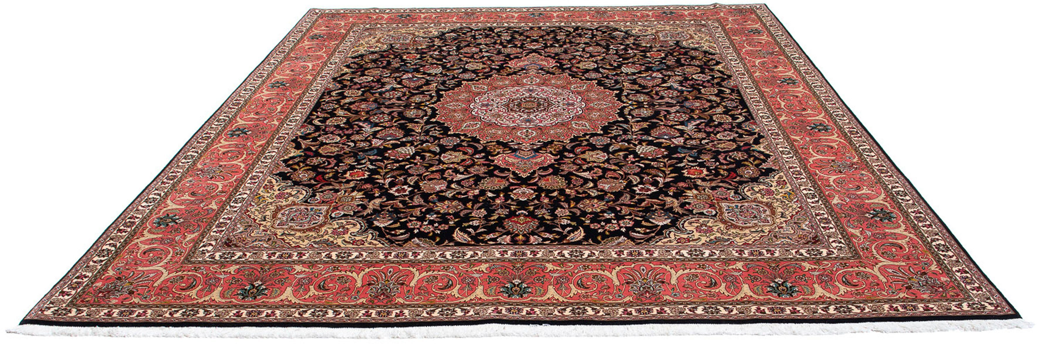 Orientteppich Perser - Täbriz - Royal - 300 x 255 cm - dunkelblau, morgenland, rechteckig, Höhe: 7 mm, Wohnzimmer, Handgeknüpft, Einzelstück mit Zertifikat