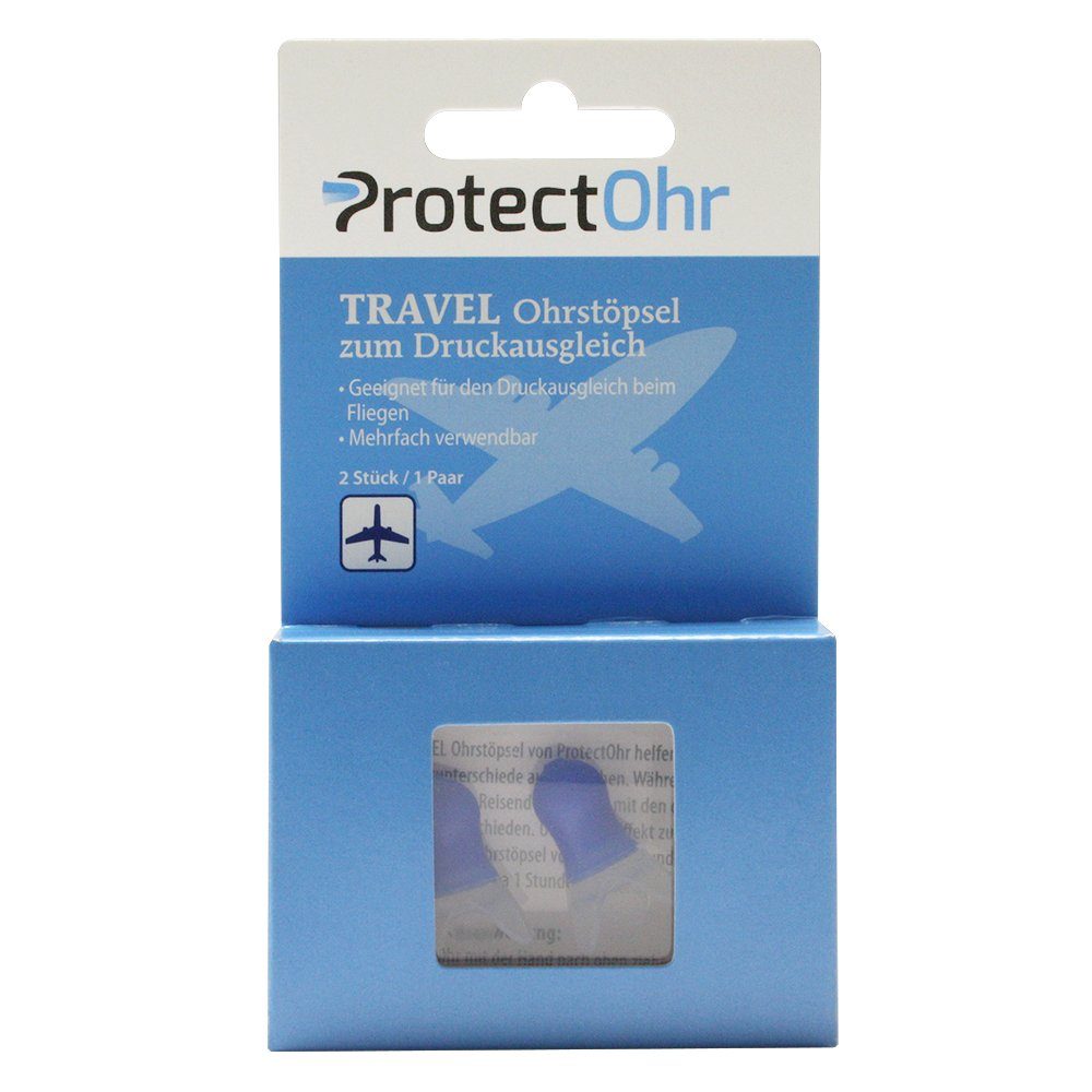 ProtectOhr Gehörschutzstöpsel ProtectOhr - Ohrstöpsel Travel, Packung mit 2 Ohrenstöpseln