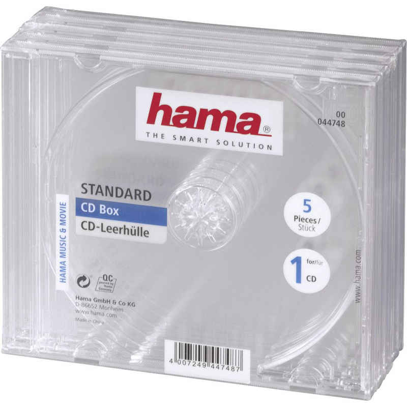 Hama CD-Hülle Hama CD Hülle 00044748 1 CD/DVD/Blu-Ray Transparent 5 St.