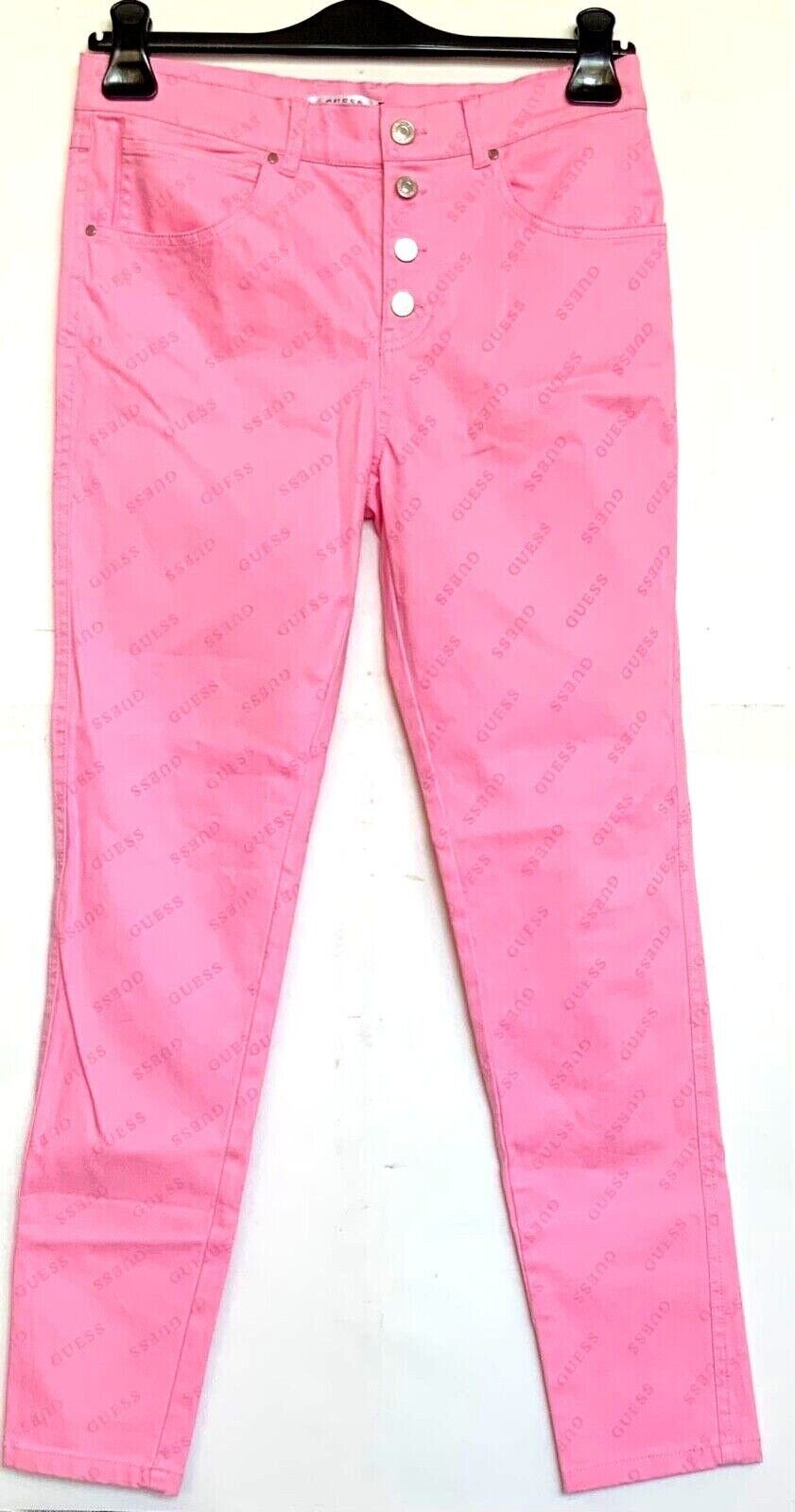Skinny-fit-Jeans Guess Damen Jeans, Guess 1981 Button Skinny High Jeanshose Rosa