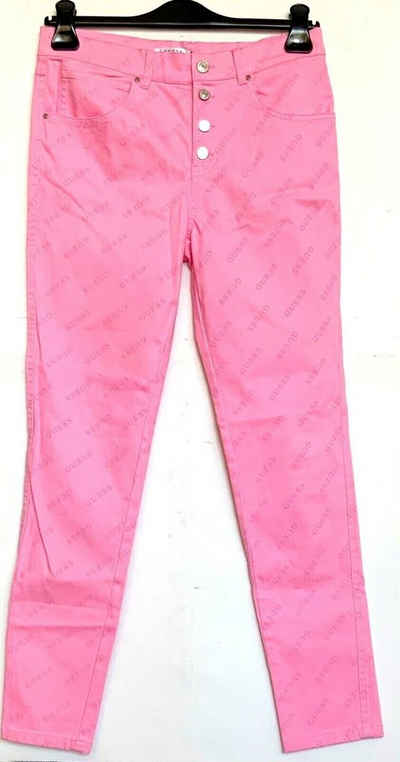 Guess Skinny-fit-Jeans Guess Damen Jeans, Guess 1981 Button Skinny High Jeanshose Rosa