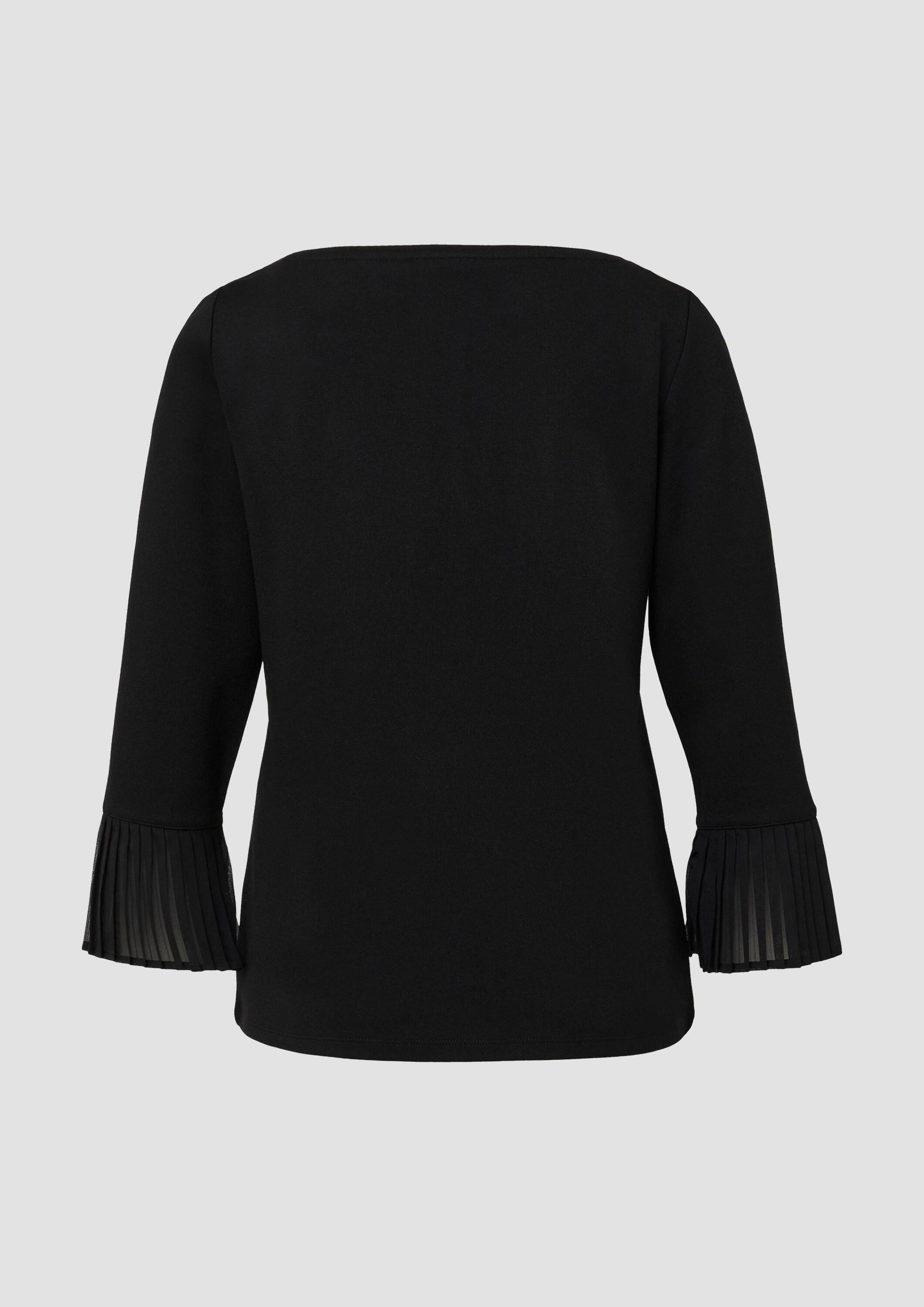 s.Oliver 3/4-Arm-Shirt T-Shirt Relaxed-Fit-Shirt mit Plissee-Details günstig online kaufen