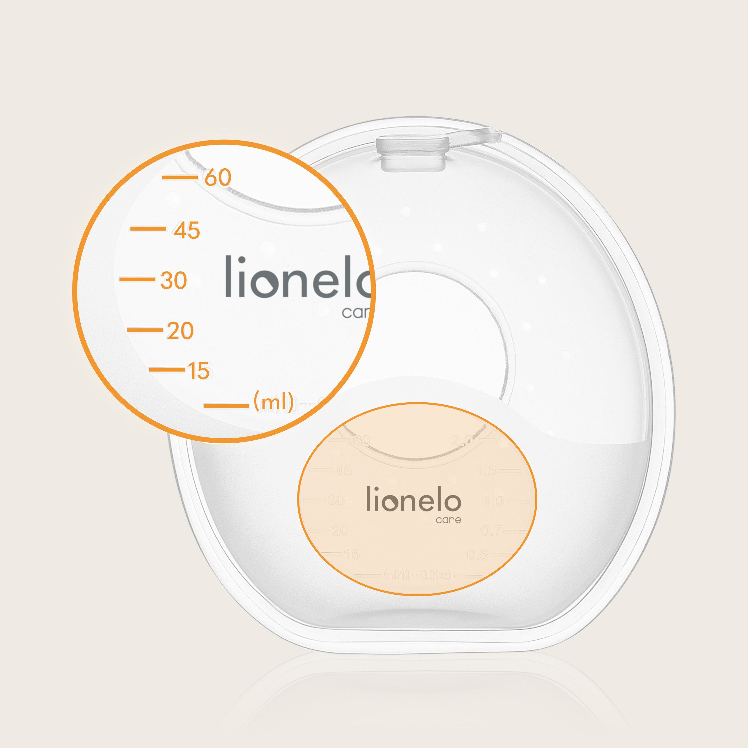 lionelo Milchbehälter MILKY SIMPLE, 60 ml/schalenförmig/sterilisiertbar/weich & diskret