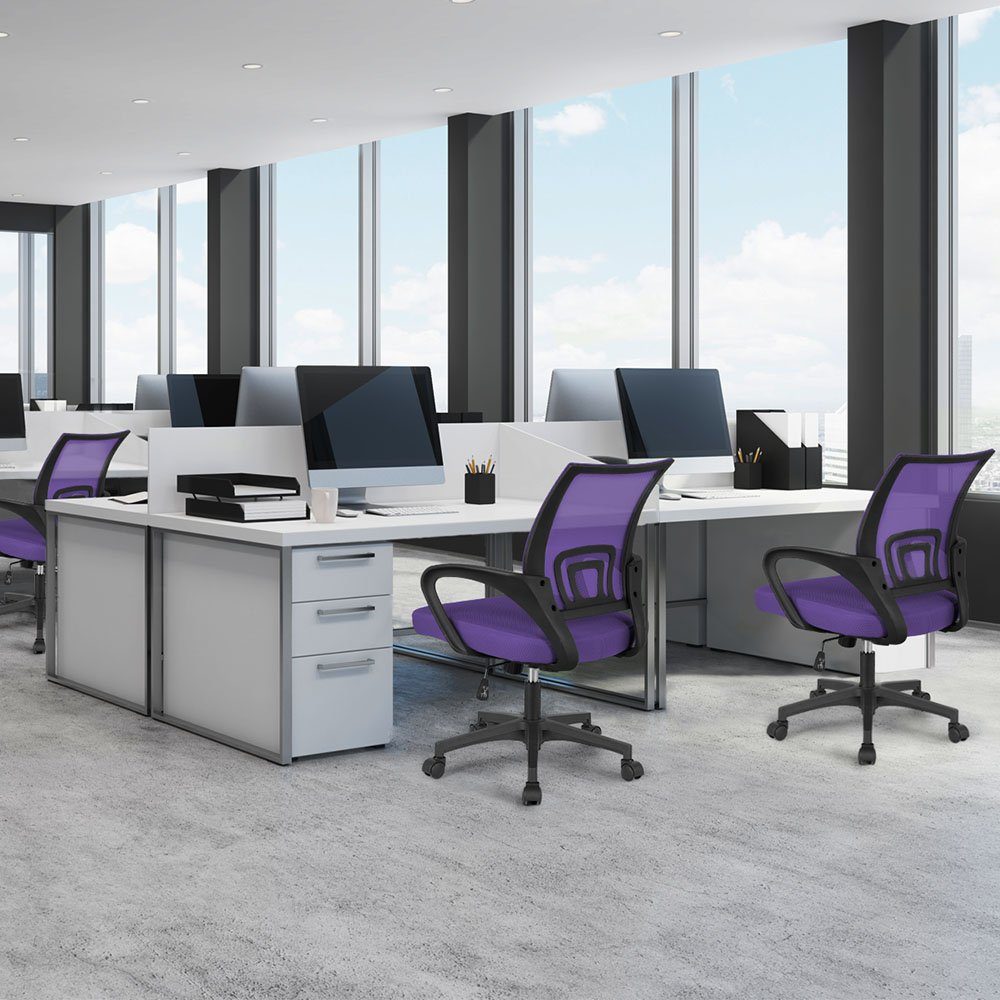 Bürostuhl, ergonomischer mit Lila Yaheetech Netzrückenlehne Schreibtischstuhl