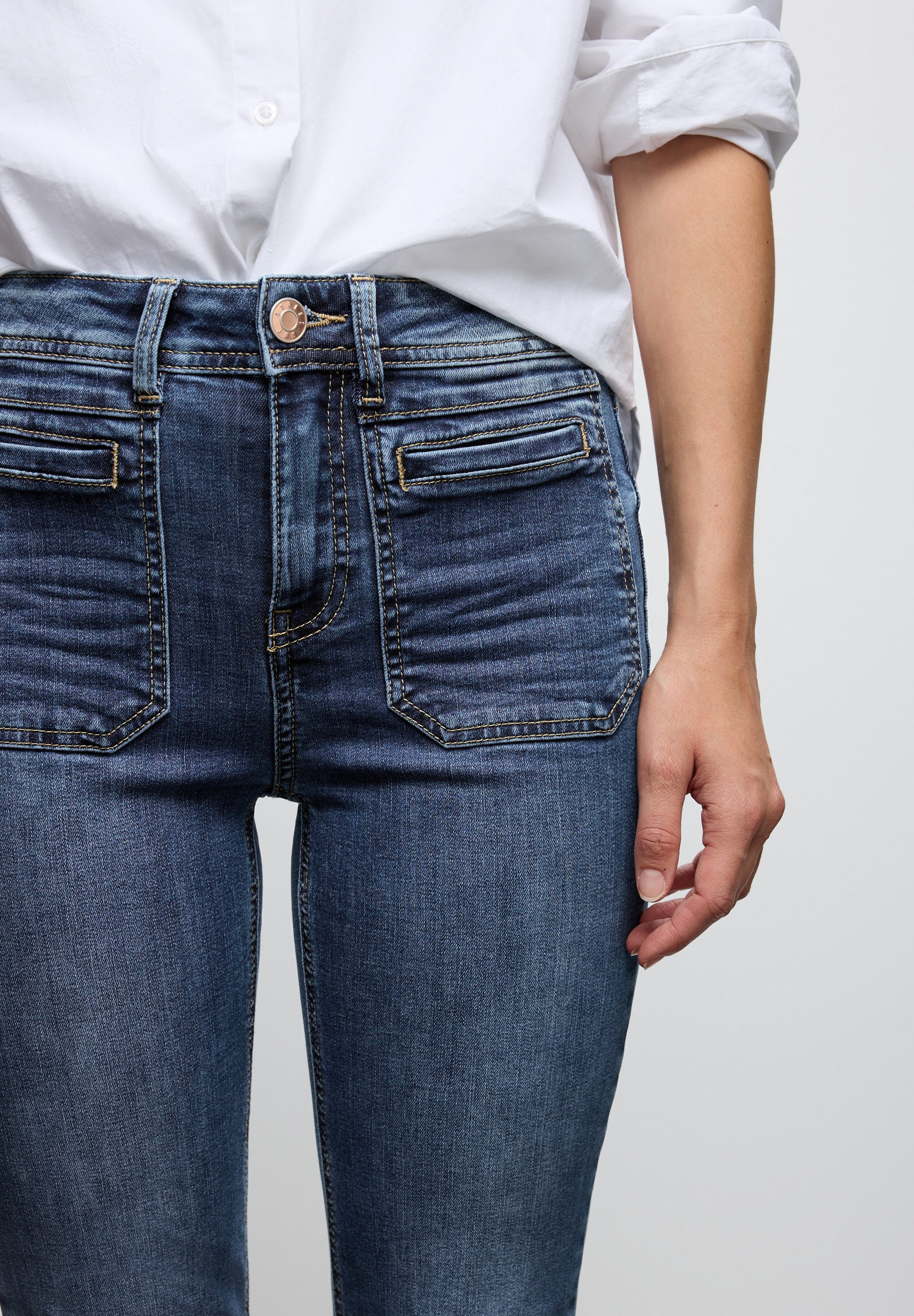 STREET ONE Bootcut-Jeans mit Taschen günstig online kaufen