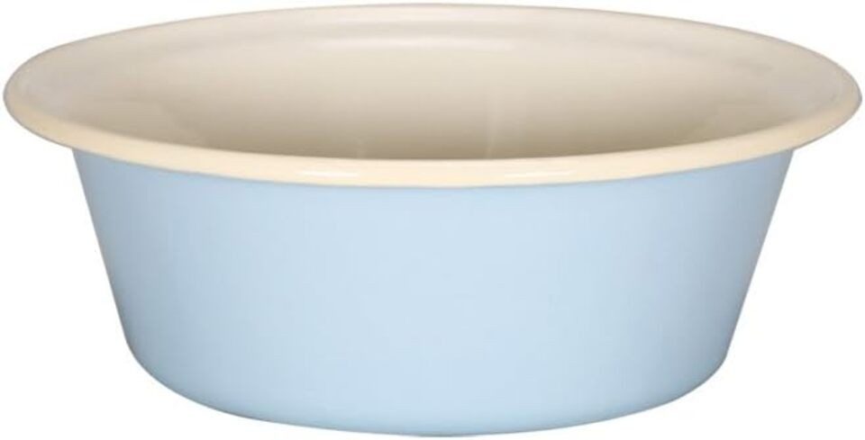 Schüssel Schüssel, Emaille, Pastell-Blau-Creme, 24cm