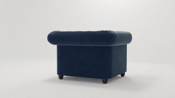 S-Style Möbel Polstergarnitur Chesterfield Lena mit Schlaffunktion 3+2+1 Samt Bezug, (3-Sitzer-Sofa mit Schlaffunktion, 2-Sitzer-Sofa mit Schlaffunktion, Sessel), mit Wellenfederung