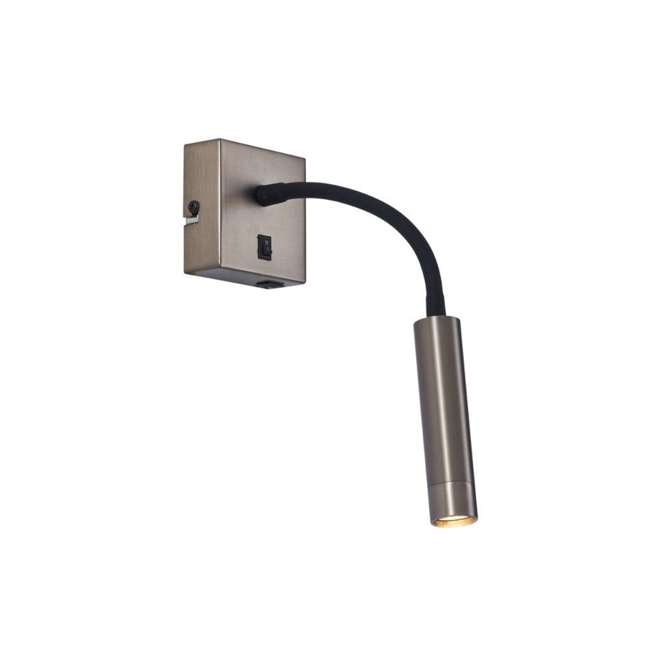 Qazqa LED Leselampe Gosna, Smarte Leuchte, ohne Leuchtmittel, Warmweiß, QAZQA Lese­leuchte, g9, gunmetal, Stahl, Modern