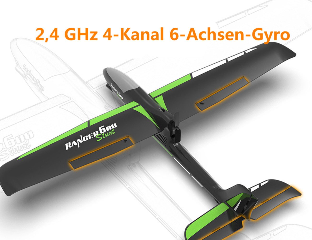 Thumbnail - Insma RC-Flugzeug 2,4 GHz 4-Kanal 6-Achsen-Gyro Kunstflug Segelflugzeug RTF, mit 2 Akku 600mm Spannweite