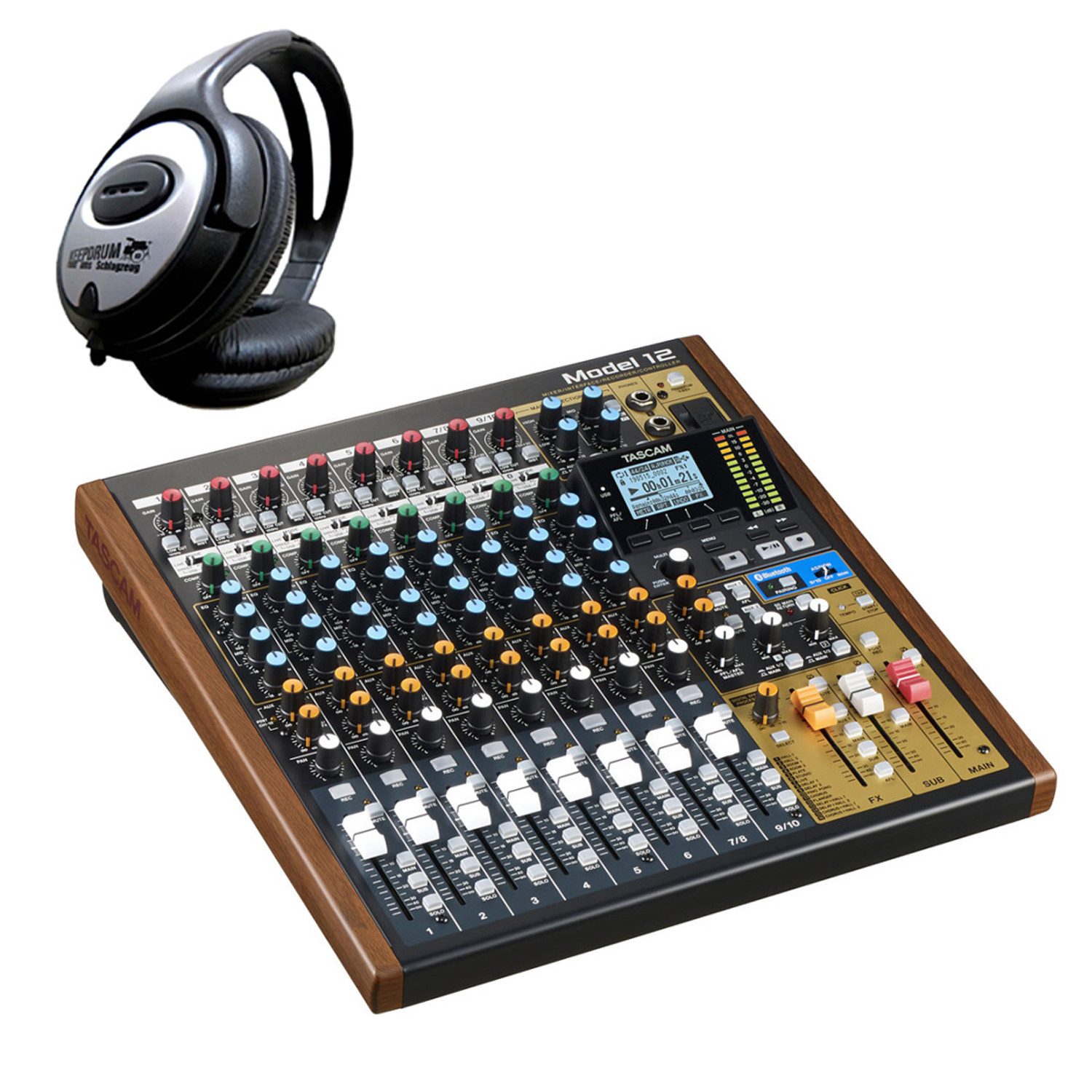 Tascam Tascam Model 12 Mischpult mit Kopfhörer Digitales Aufnahmegerät