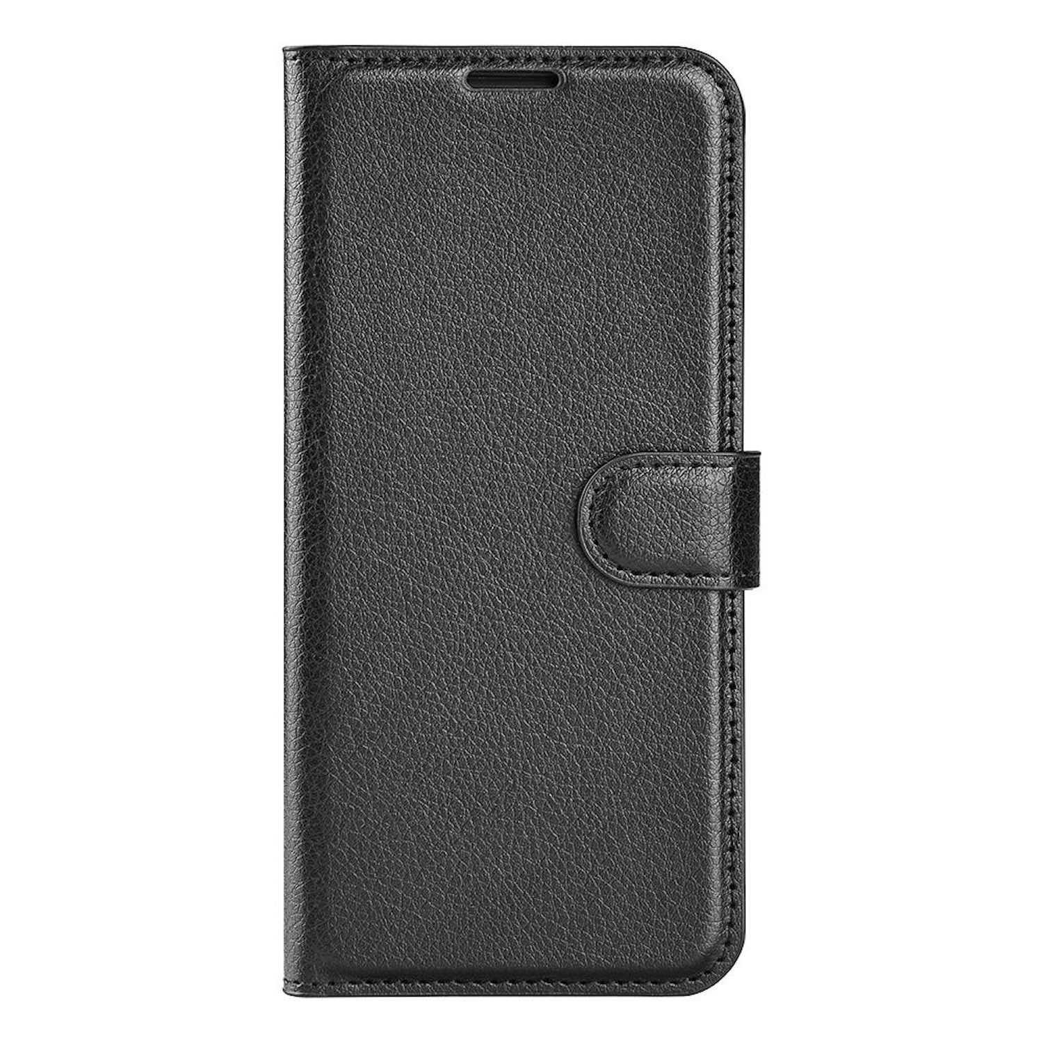 Wigento Smartphone-Hülle Für Samsung Galaxy S25 Edge 5G Kunstleder Wallet Tasche Hülle Schwarz, Kunstleder Hülle mit Kartenfächern und Standfunktion