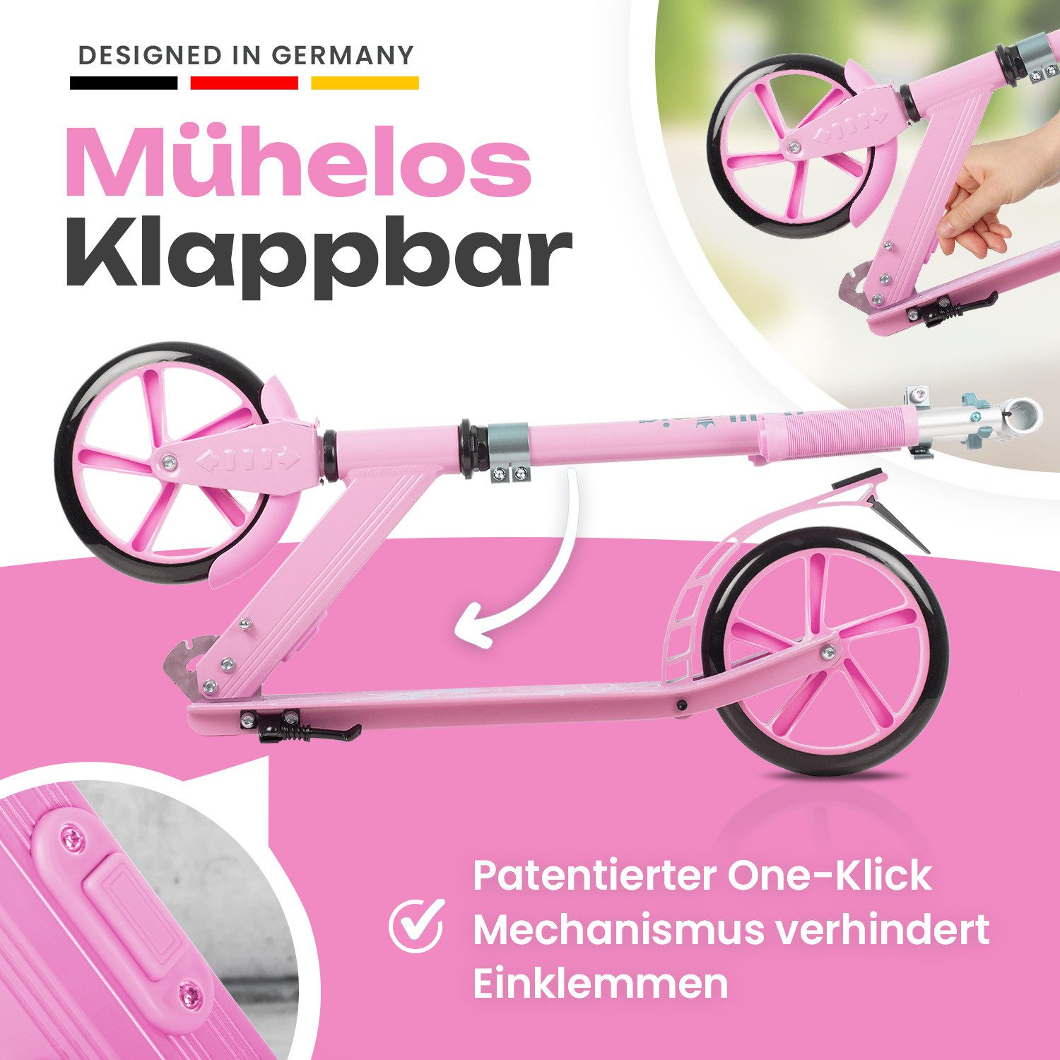 ROLLKÖNIG Tretroller Rollkönig ® Scooter Kinder ab 5 Jahren, City-Scooter mit großen Rädern, Ab 5 Jahres