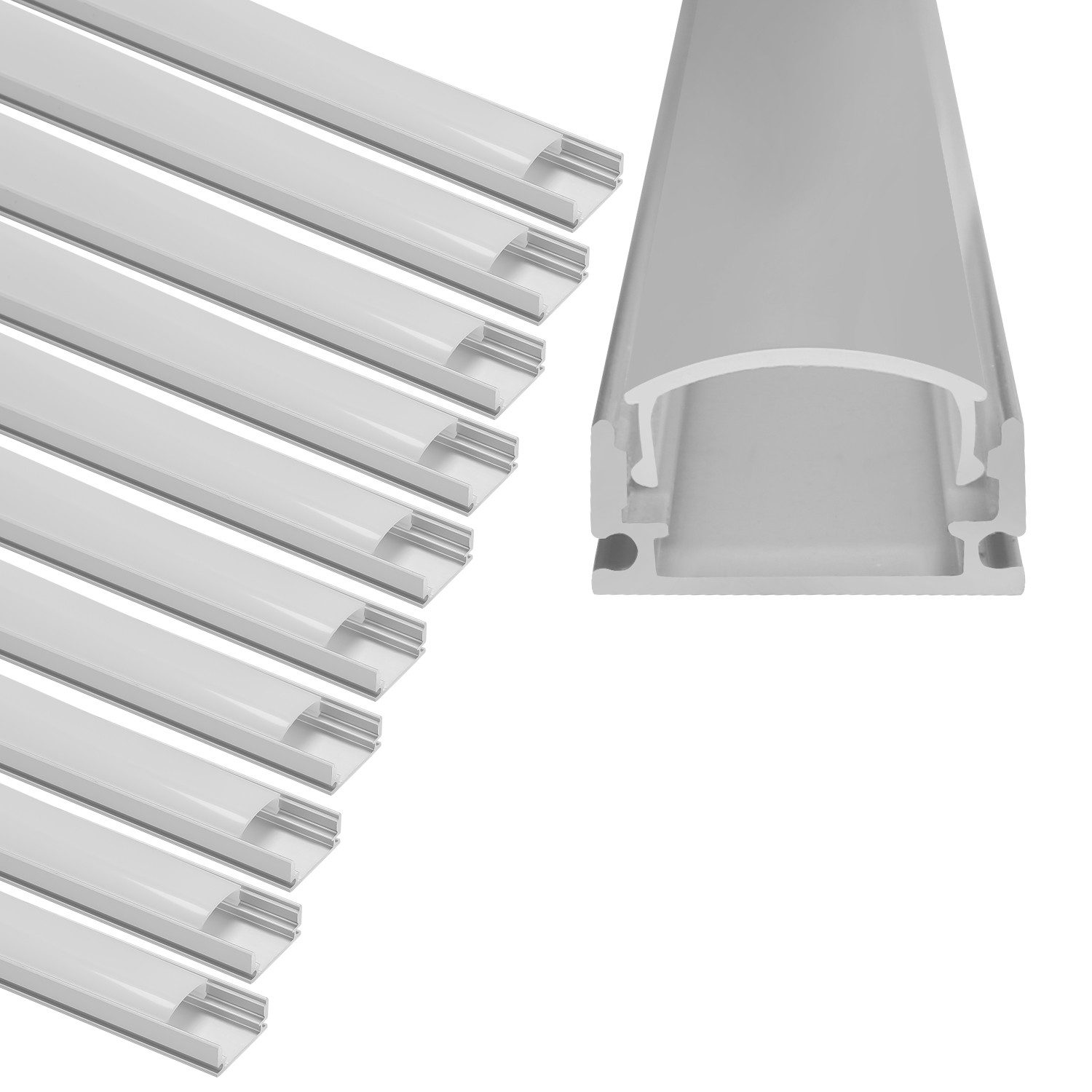 Clanmacy LED-Stripe-Profil 10x 1m LED Aluminium günstig online kaufen