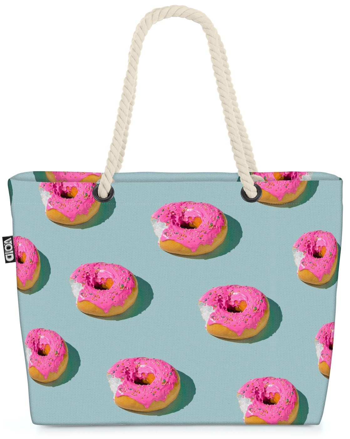 Strandtasche Party Doughnut Donut VOID Beach Pink Bag Donuts Süßigkeiten Einhorn Süßwaren (1-tlg), Cupcake