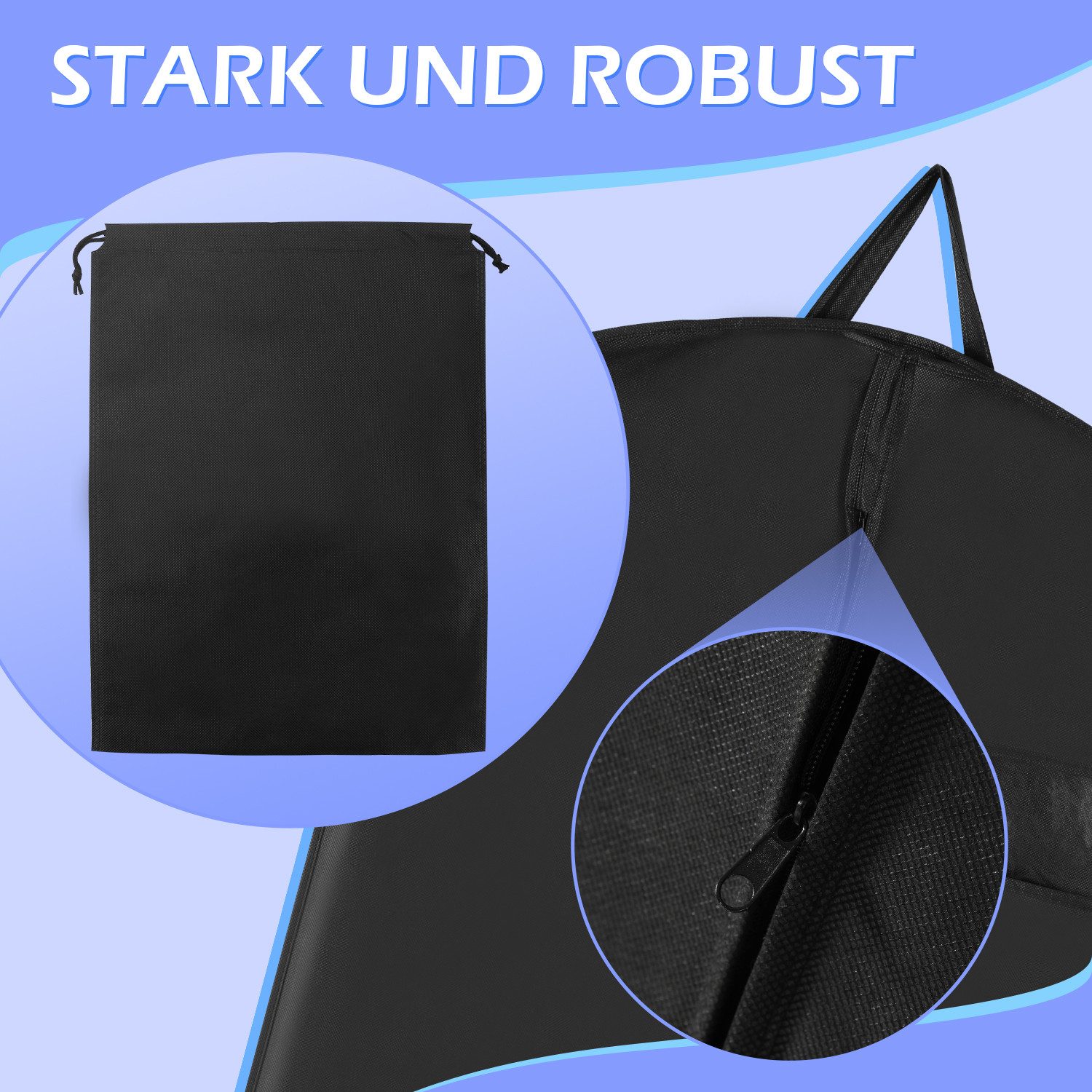 Clanmacy Sitzsack Kleidersack Schutzhülle Kleidertasche Deluxe Reisesack Kleiderhülle (1 St) – Bild 5 von 5