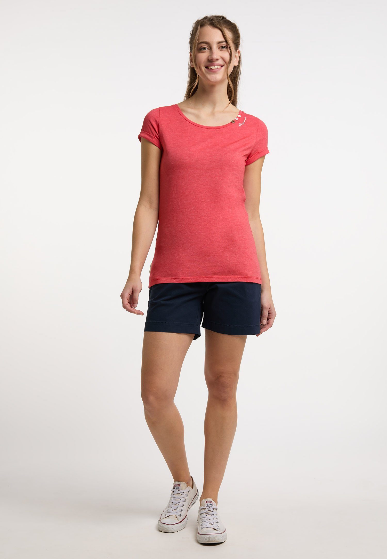 & A ORGANIC Vegane Nachhaltige FLORAH Mode T-Shirt RED Ragwear