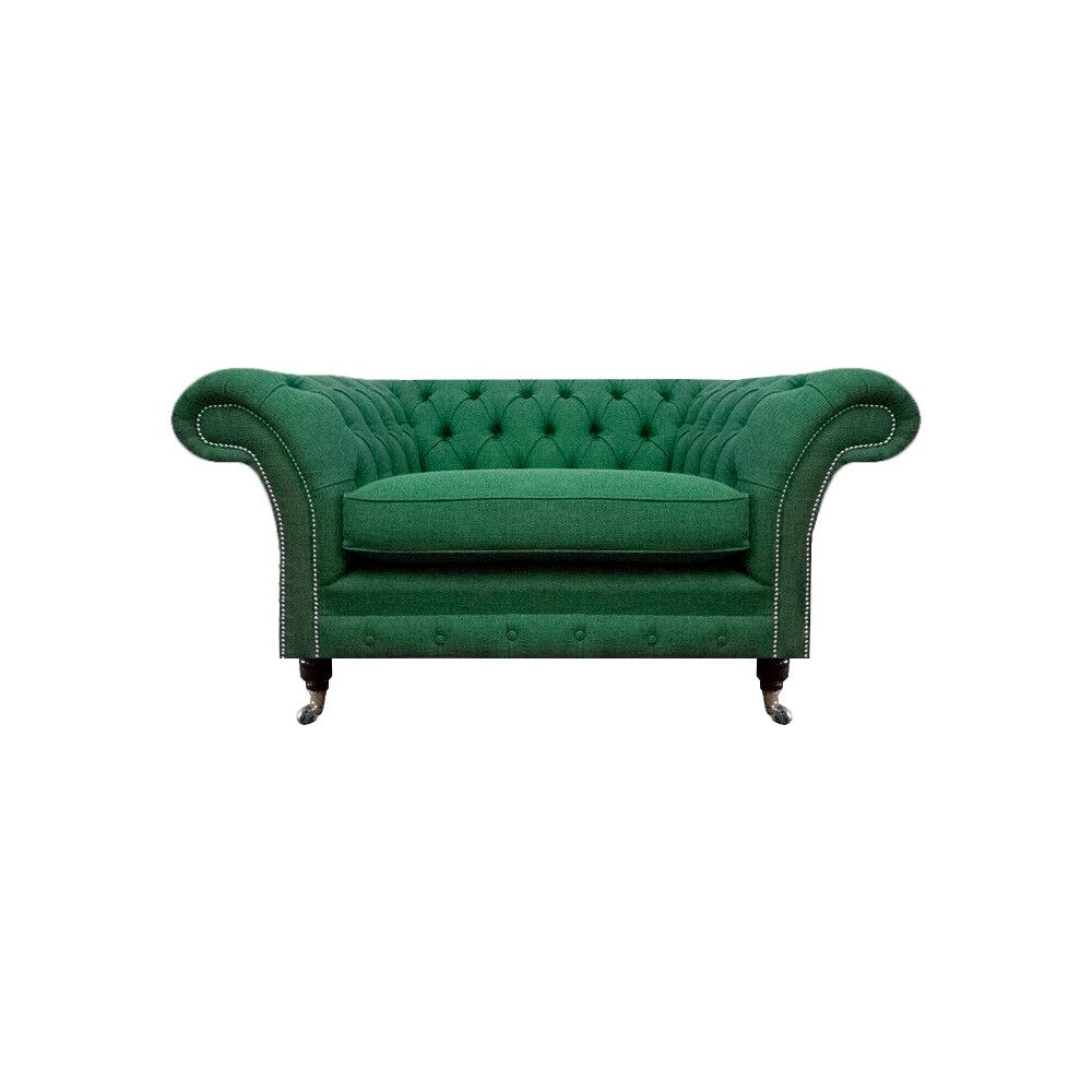 JVmoebel Chesterfield-Sessel Eleganter Chesterfield Grüner Sessel Wohnzimmer Textil Edler Einsitzer (Sessel), Made in Europa