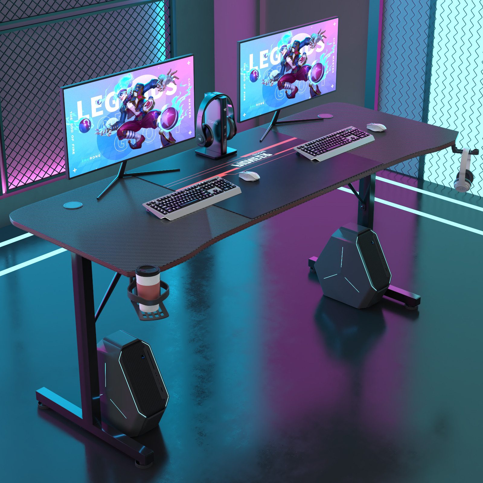 HOMALL Gamingtisch 140/160/180CM Schreibtisch,Computertisch,Gaiming Tisch günstig online kaufen
