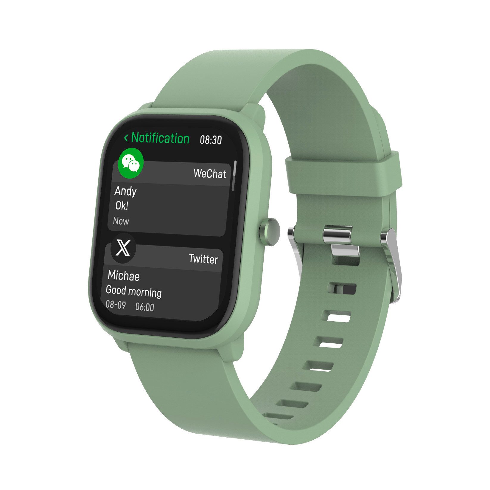 Denver SWK-120GN Smartwatch (4,4 cm/1,75 Zoll, Proprietäres Betriebssystem), Fitness Uhr, Fitness Tracker, Gesundheitsfunktionen