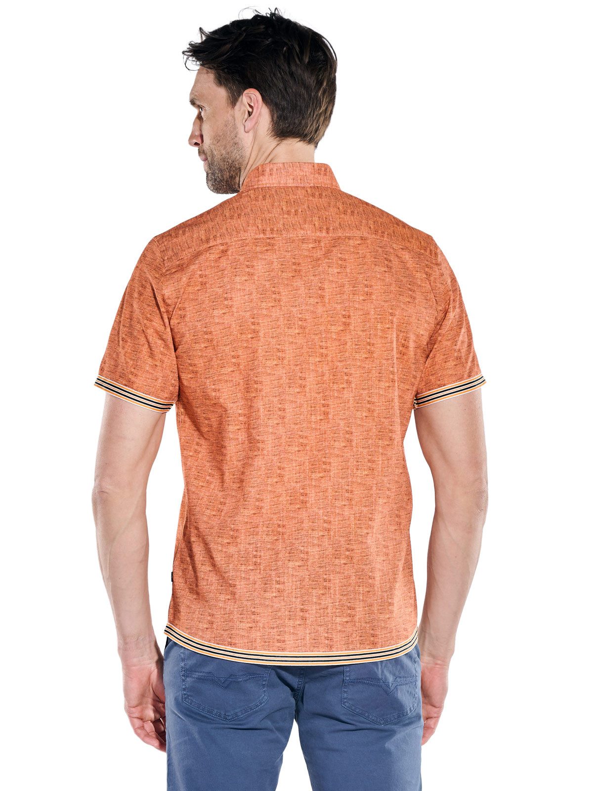 Engbers Kurzarmhemd Herren Baumwoll-Hemd mit Kontrastdetails, Orange
