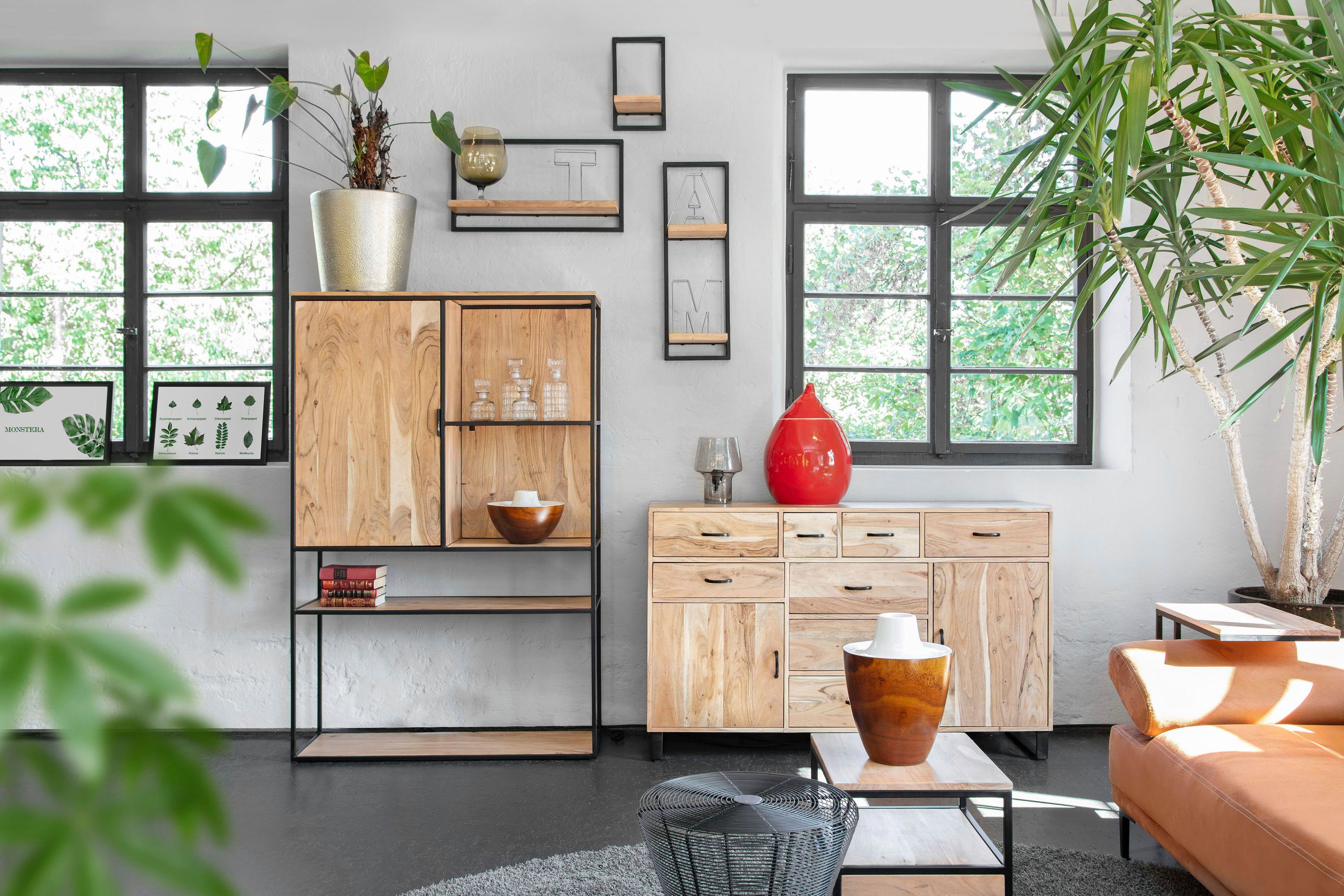 Gutmann Factory Highboard Porto, Vitrine, Breite 105 cm
