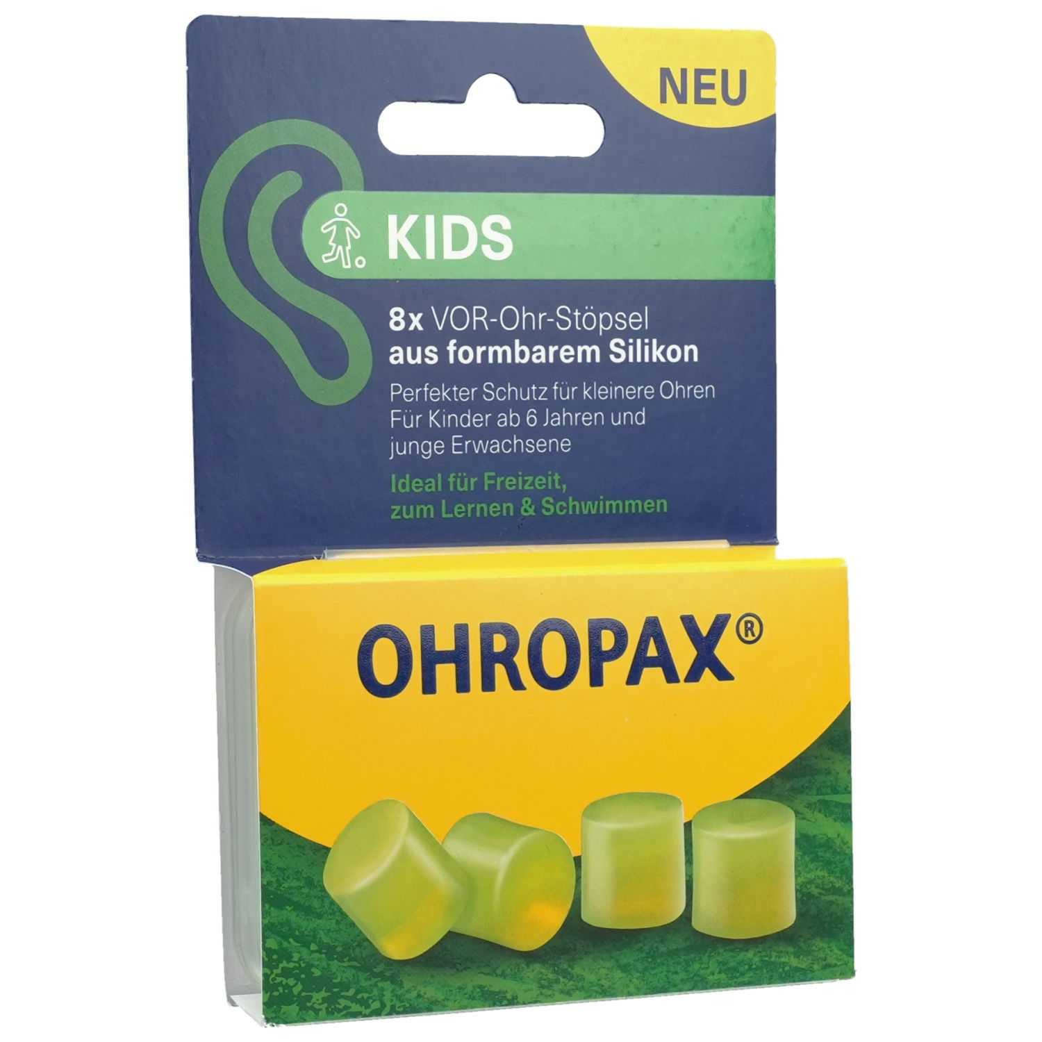 OHROPAX Gehörschutzstöpsel OHROPAX Kids Silikon Vor-Ohr Stöpsel 8 St.