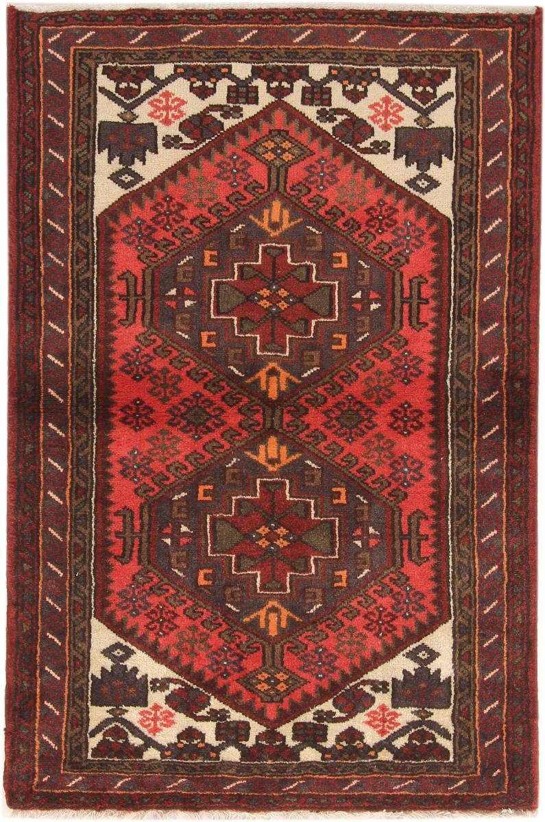 Orientteppich Hamadan 101x151 Handgeknüpfter Orientteppich / Perserteppich, Nain Trading, rechteckig, Höhe: 8 mm