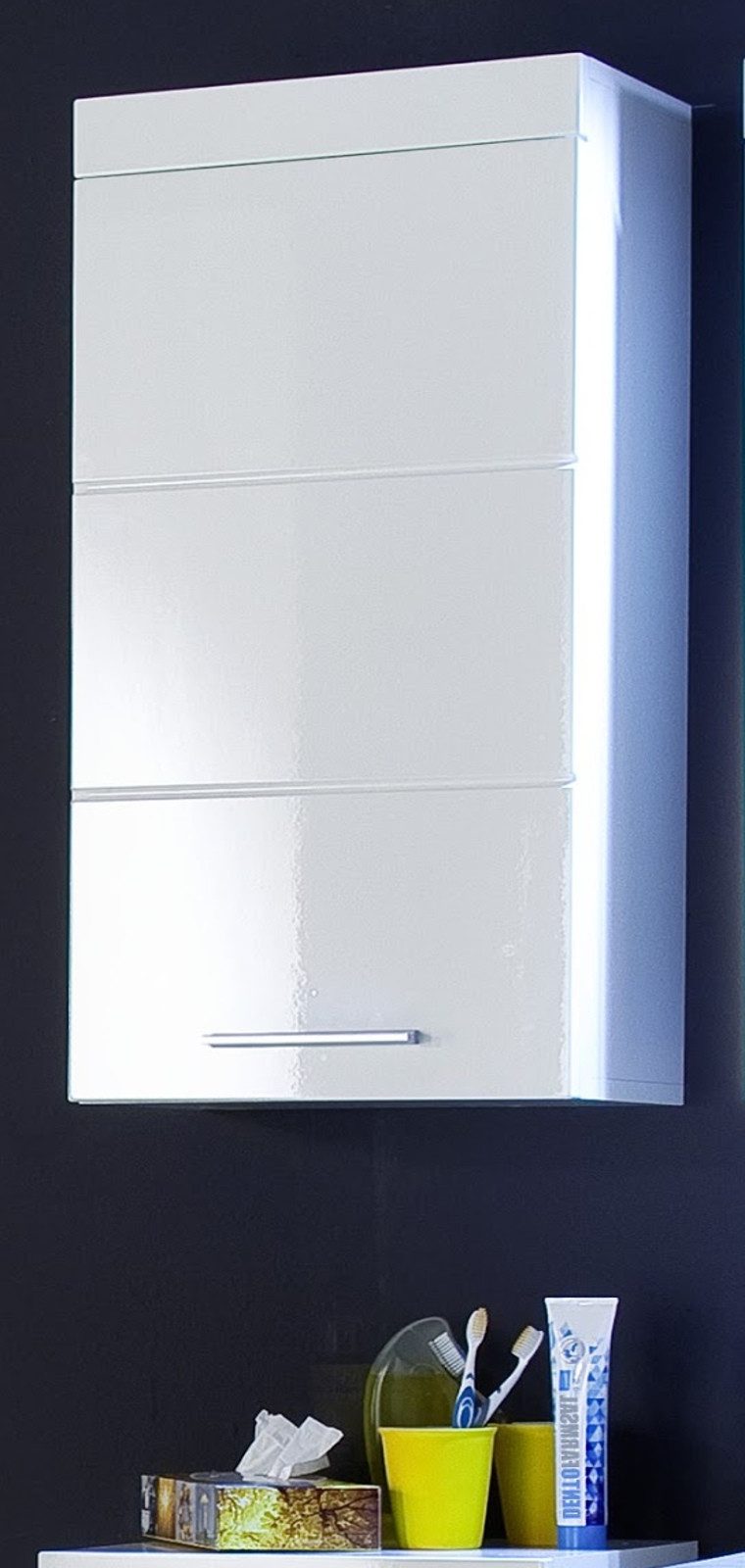 trendteam Hängeschrank Amanda (Badschrank in weiß, 37 x77 cm) Hochglanz
