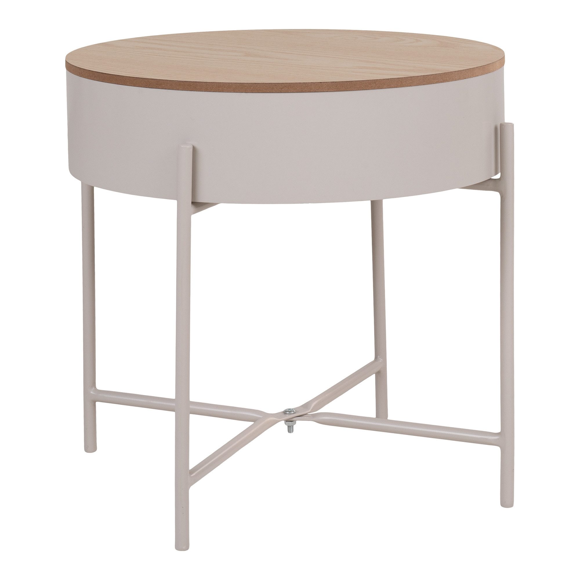 House Nordic Beistelltisch in Grau, Melamin, MDF, Stål - 40x40x40cm (BxHxT)
