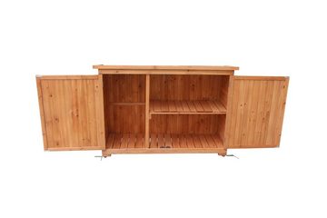 MCombo Gerätehaus MCombo Gartenschrank Geräteschuppen Werkzeugschrank 1280, Outdoor-Schrank Gartenbox, Holz, 50 X 128 X 88 cm