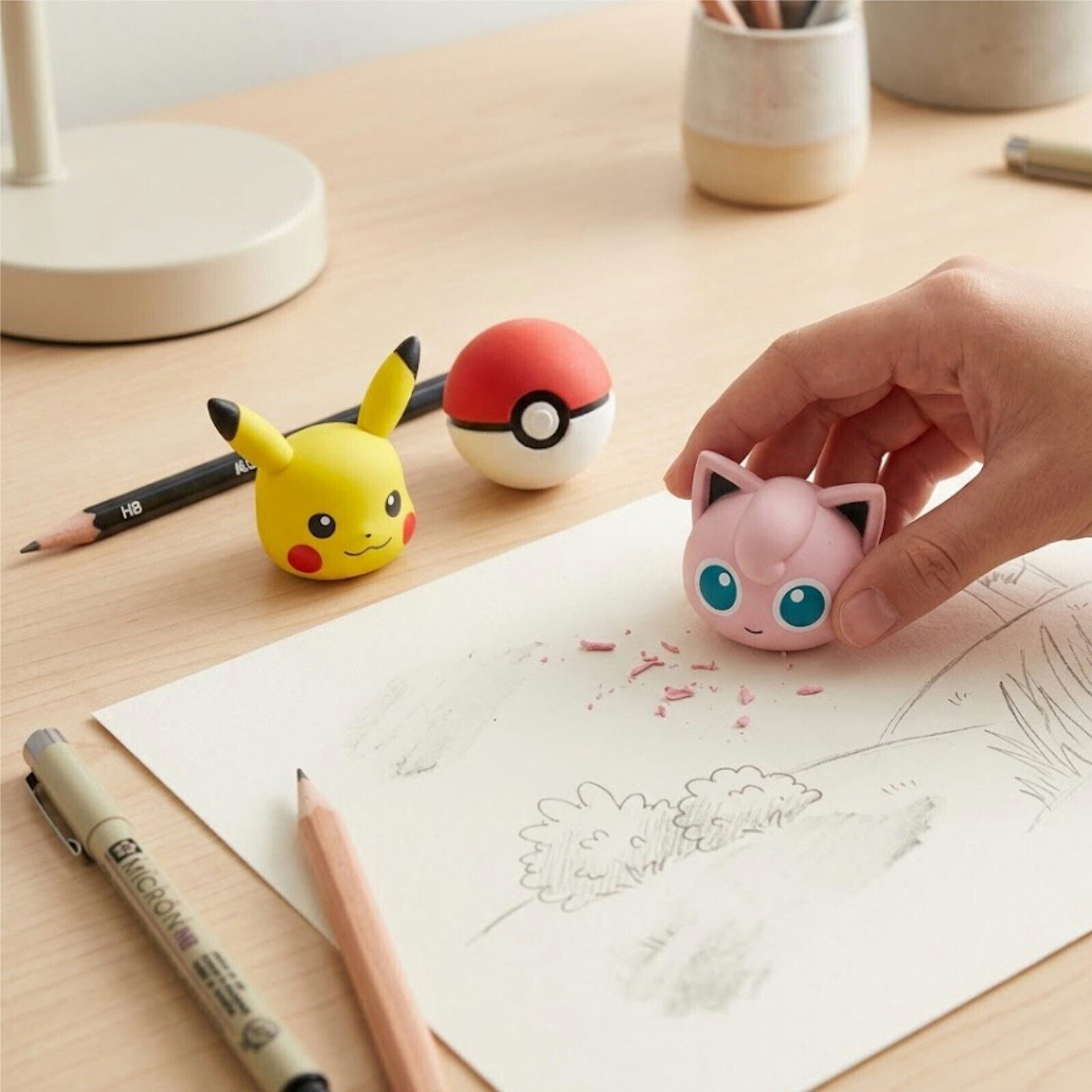 POKÉMON Radiergummi Pokemon Pikachu Pokeball Jigglypuff 3er- Pack 3D Radiergummi Erasers – Bild 4 von 4