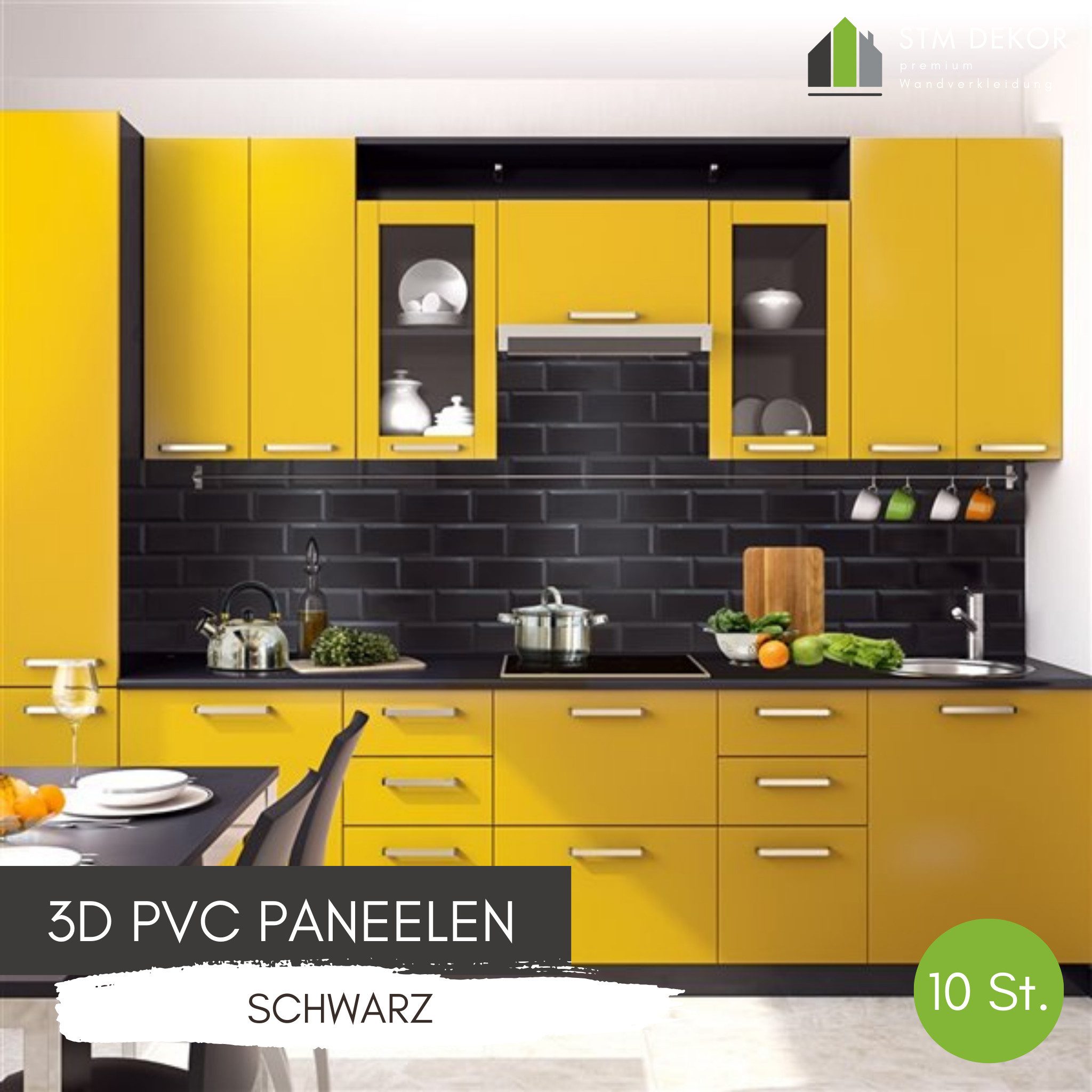 STM Company 3D Wandpaneel 3D-Wandpaneele PVC, Ziegel Optik, 1-20 Platten - 0.5-10 m², (10-tlg) Für Wohnzimmer, Küche & Bad, Einfache DIY-Montage – Bild 2 von 5