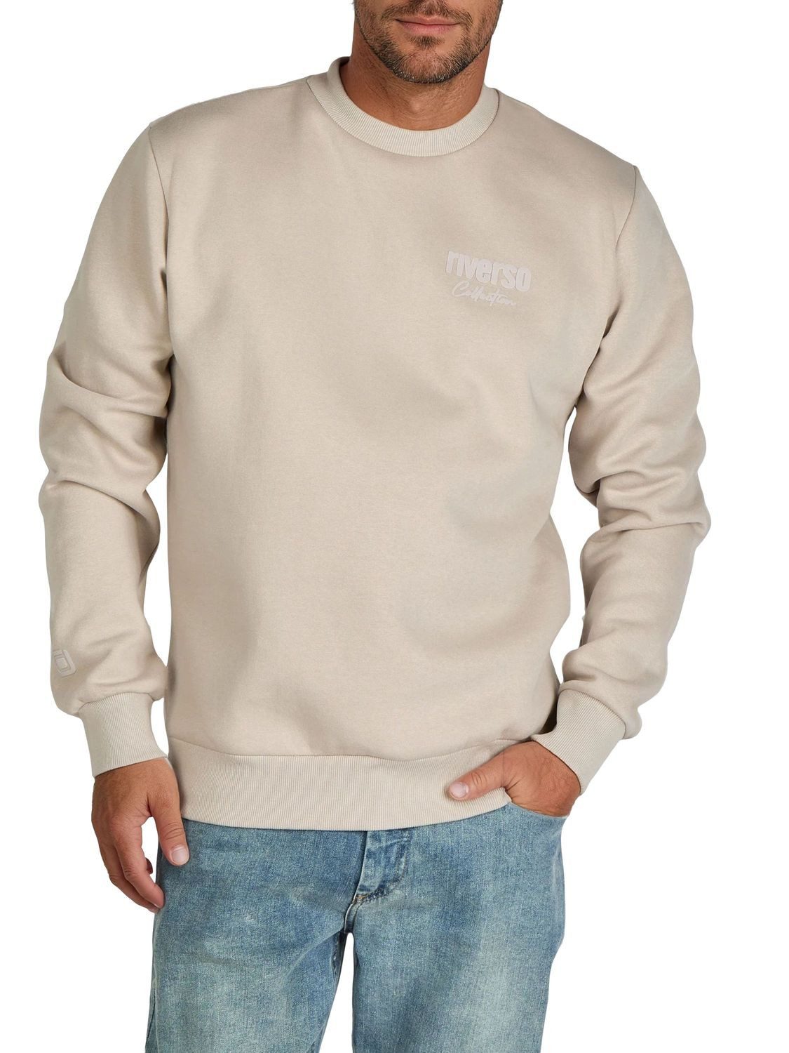 riverso Sweatshirt Herren Pullover RIVJamie Regular Fit Longsleeve Basic Essential