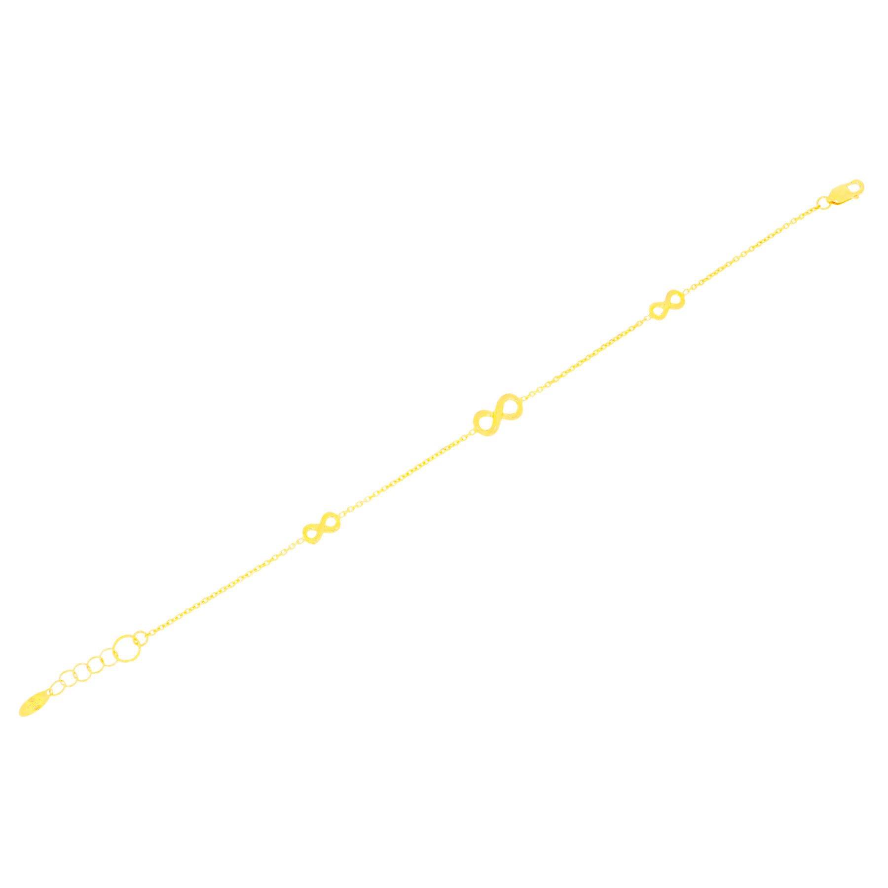 Goldarmband 585er Gelbgold Armband mit drei Infinity Symbolen