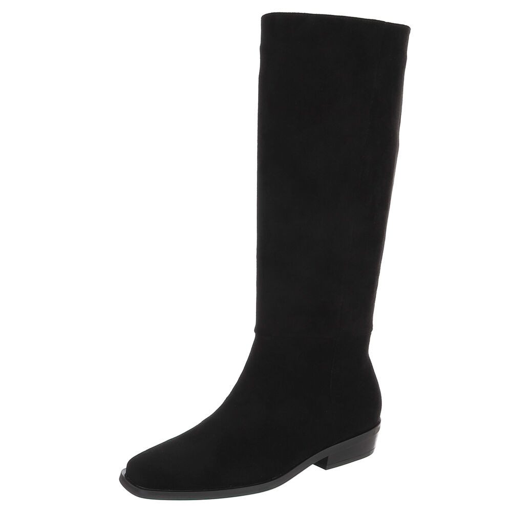 Damen Kniehoher Stiefel mit Blockabsatz, elegant Stiefel