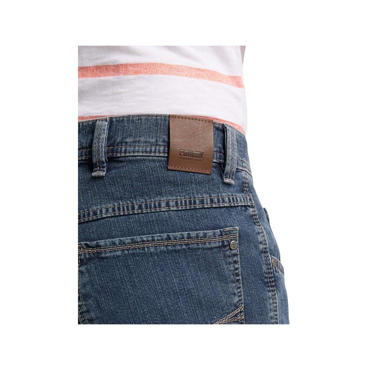 blau Pionier 5-Pocket-Jeans (1-tlg)