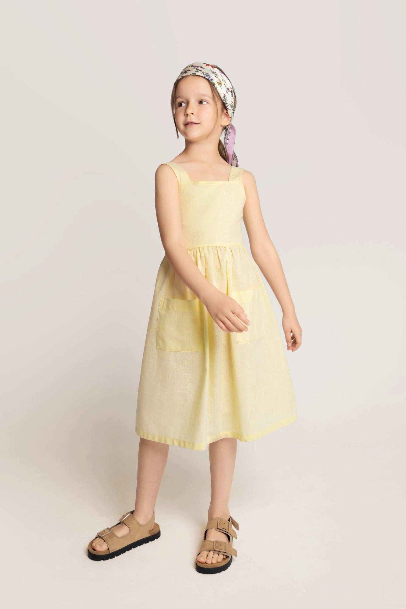 # SATURNDAY Sommerkleid Ärmelloses Kleid aus Baumwolle in gelb