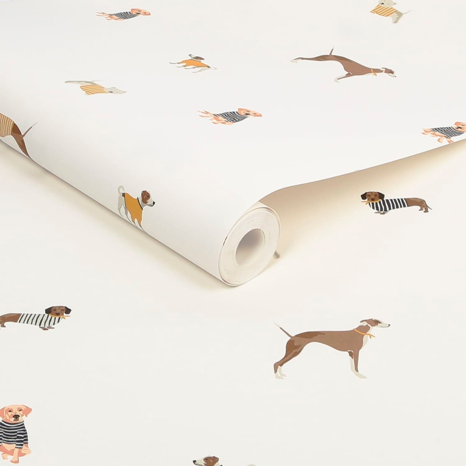 glatt, St), print print, animal Joules Harbour Dogs Crème, animal Vliestapete (1