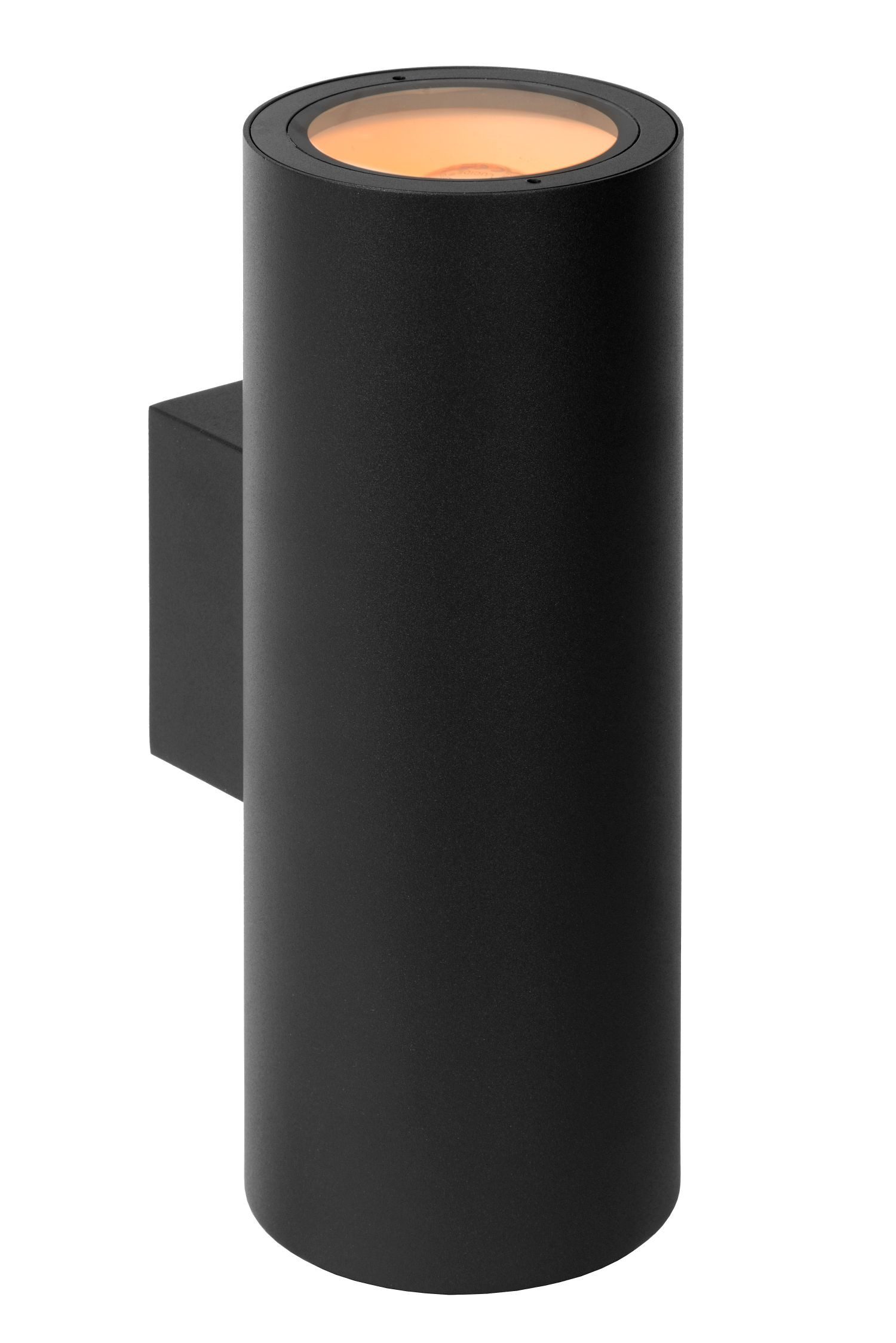 Licht-Erlebnisse Außen-Wandleuchte DOBA, ohne Leuchtmittel, Aluminium Up Down 30 cm hoch IP54 Schwarz E27 2-flammig Modern