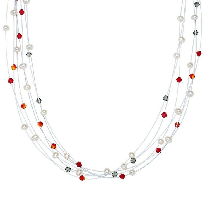 Valero Pearls Perlenkette silber aus Süßwasser-Zuchtperlen