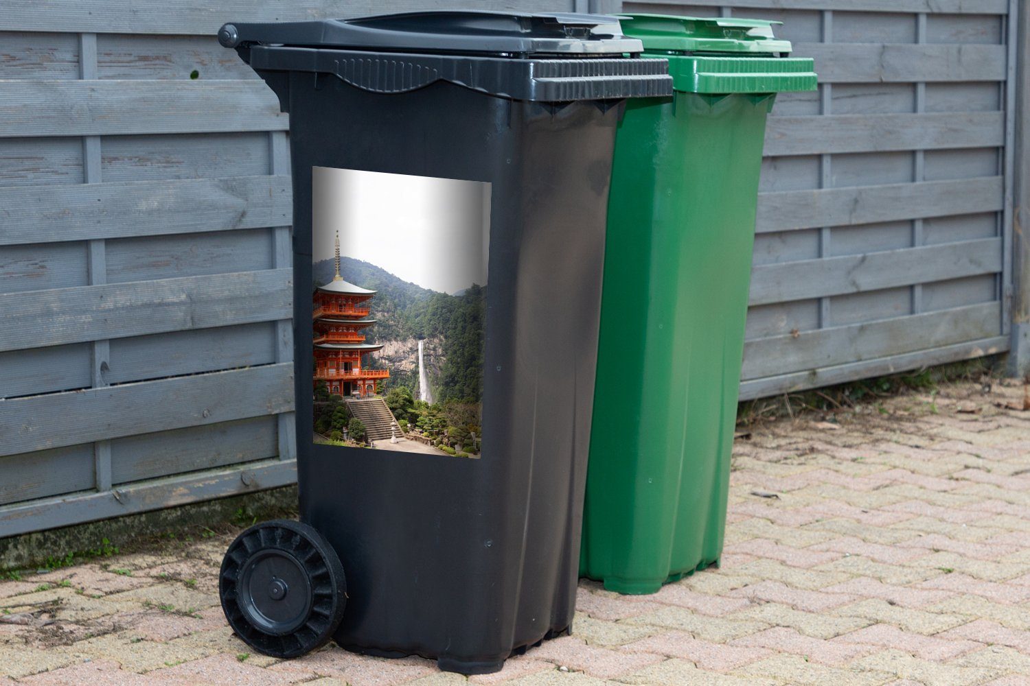 asiatischen Mülleimer-aufkleber, Mülltonne, Container, MuchoWow auf Abfalbehälter Sticker, Kongobu-ji-Tempel Berges Wandsticker (1 des Gipfel dem St), Koyasan