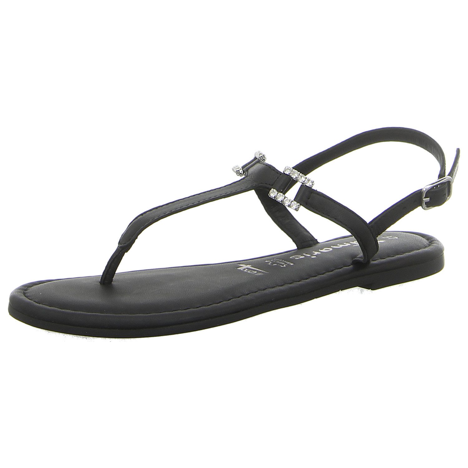 Schwarz Leder Tamaris Damen-Zehentrenner 27109 – Bequem Stylisch