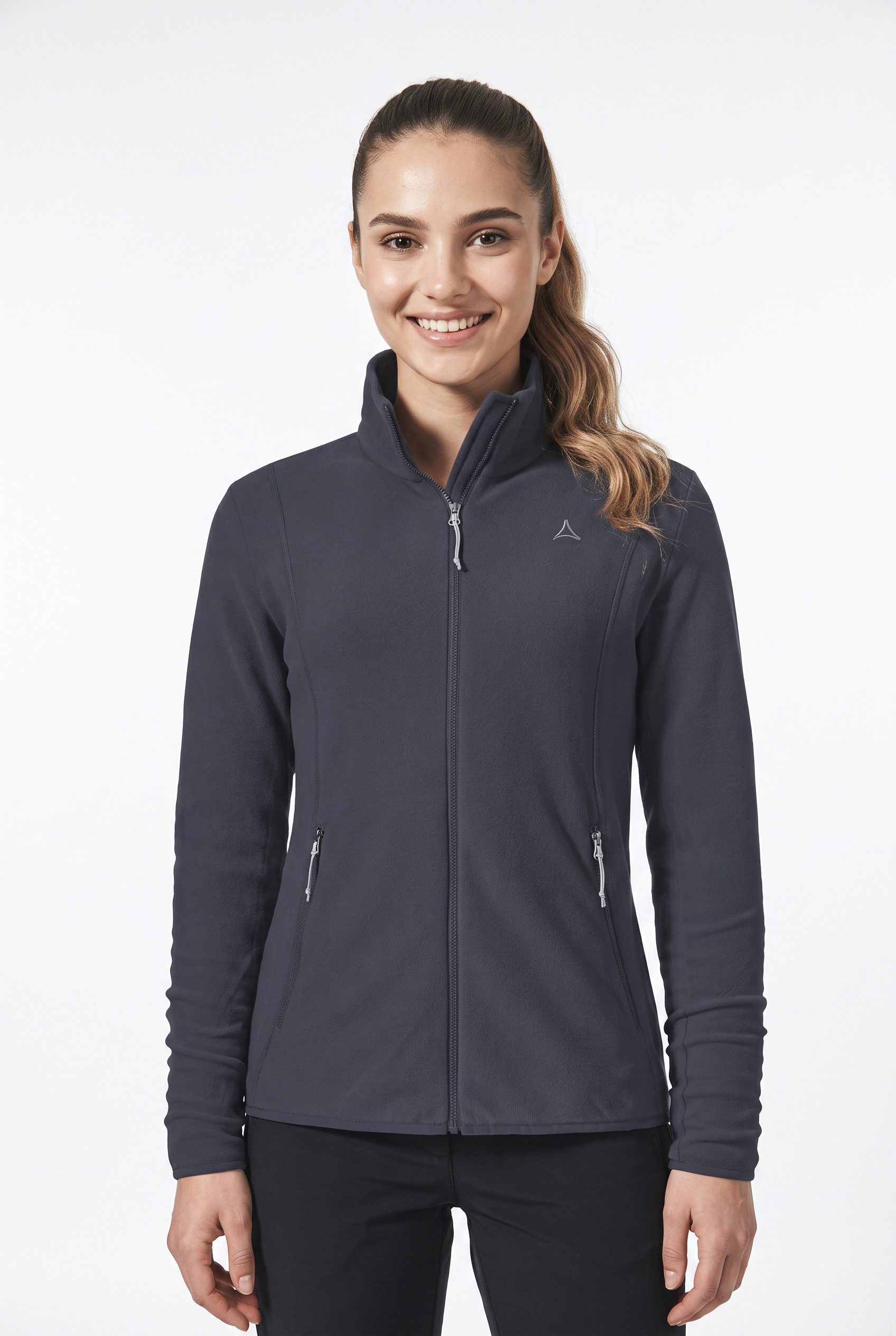 Schöffel Fleecejacke Fleece Jk Style Ash WMS hochschließender Kragen, hoch geschlossener Ausschnitt