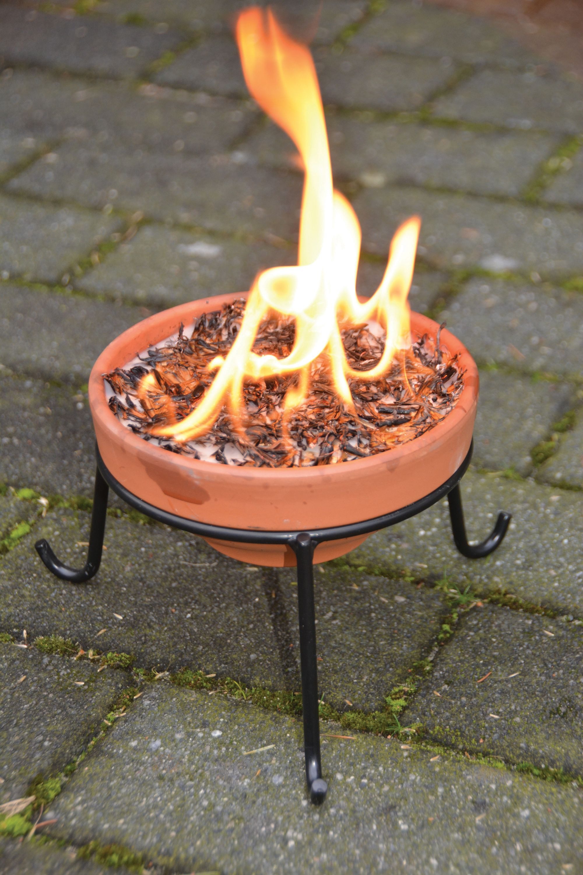esschert design Feuerschale Niedriger Ständer für den Feuertopf FF124 15x15x10 cm schwarz Metall