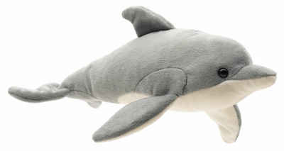 Uni-Toys Kuscheltier Großer Tümmler, Delfin - 28 cm (Länge) - Plüsch-Delphin - Plüschtier, zu 100 % recyceltes Füllmaterial