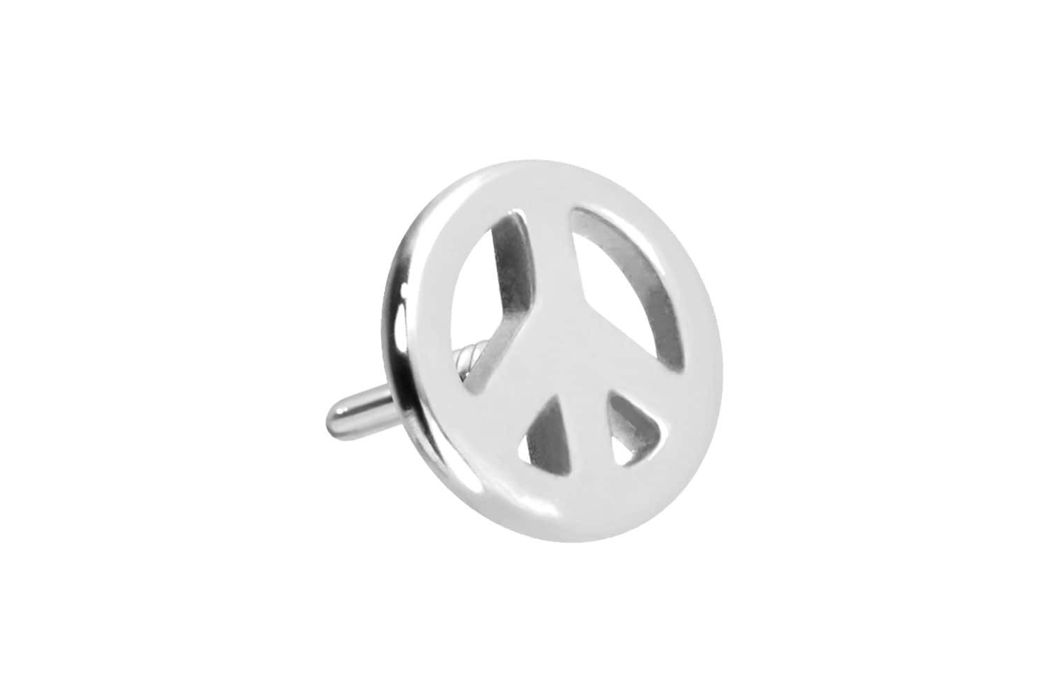 PIERCINGLINE Piercing-Set 14 Karat Gold Schraubaufsatz mit Außengewinde PEACE-ZEICHEN (Schraub-Aufsätze, 1-tlg)